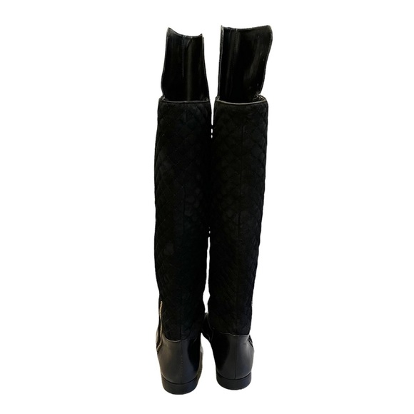 Renvy Black Melina Over The Knee Quilted Boots - Picture 6 of 13